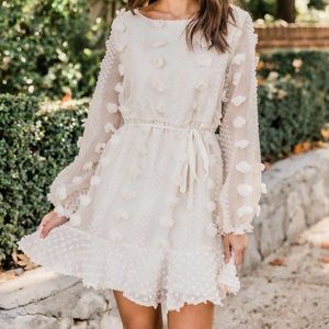 WORN ONCE! Long sleeve pink lily dress with flowers!